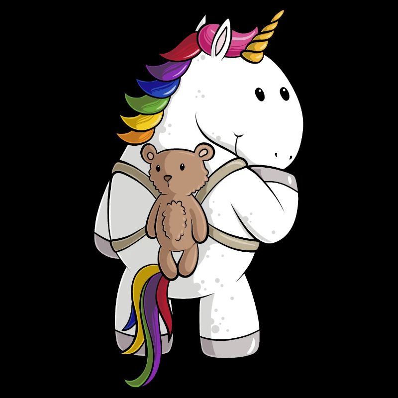 Cartoon unicorn with backpack