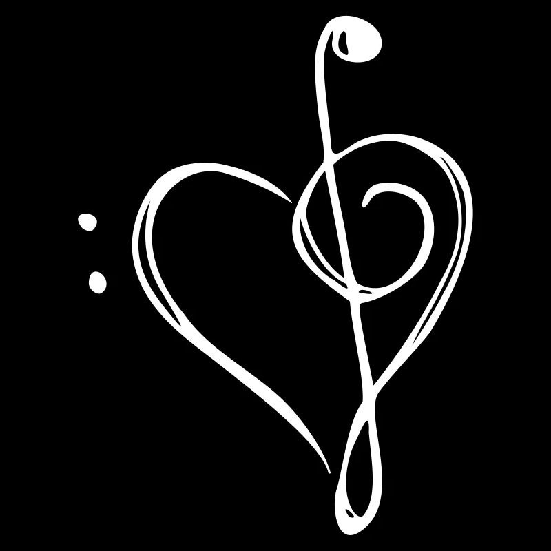 music heart clef