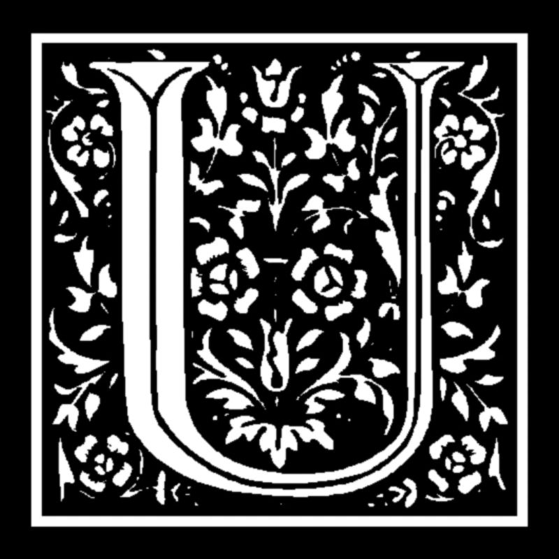 Blumenbuchstabe U - Einzelbriefe / Aufkleber