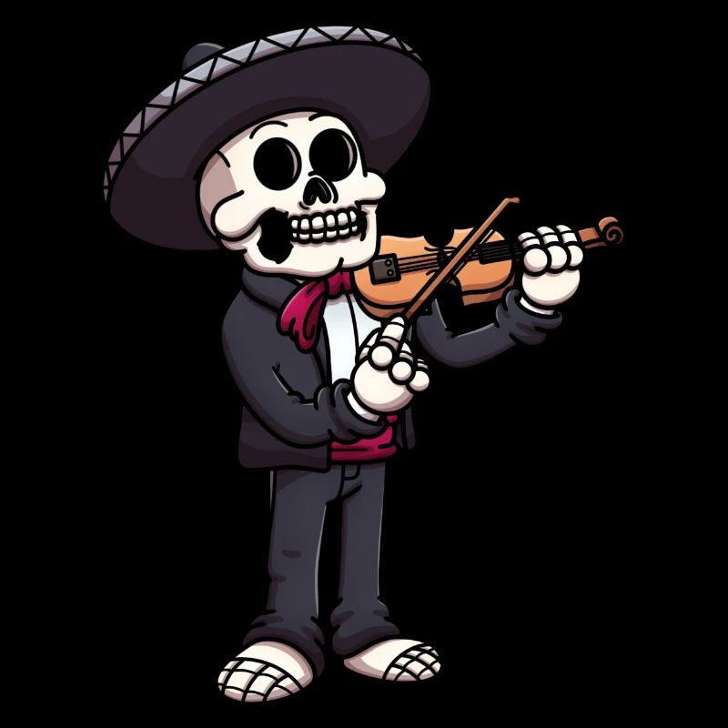 Mariachi Skeleton Playing The Violin
