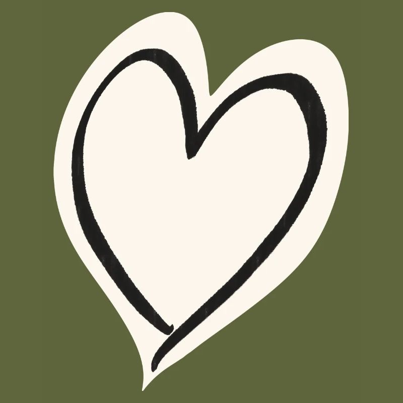 Heart white black