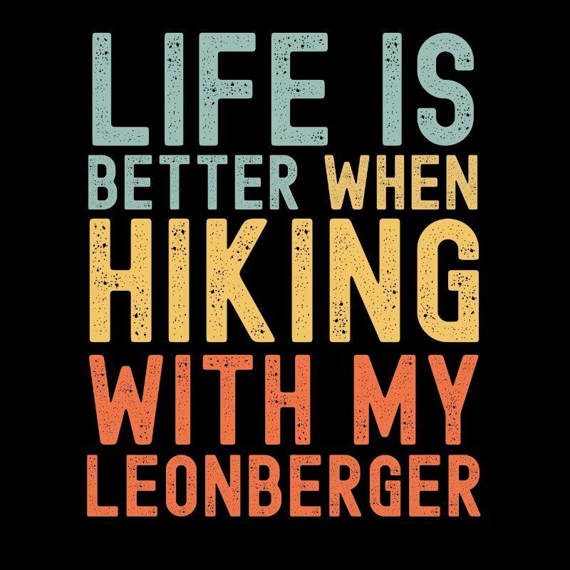 Leonberger Hiking dog retro