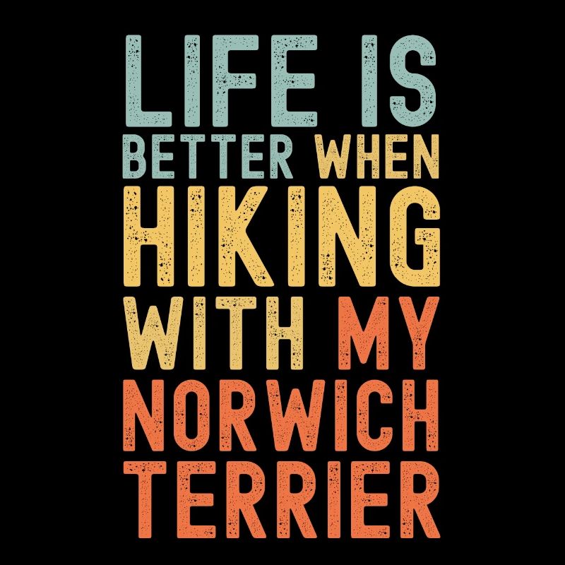 Norwich-Terrier Hiking dog retro