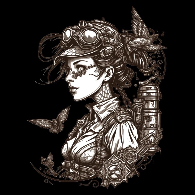 Beauté Steampunk avec toutes sortes de techniques rétro