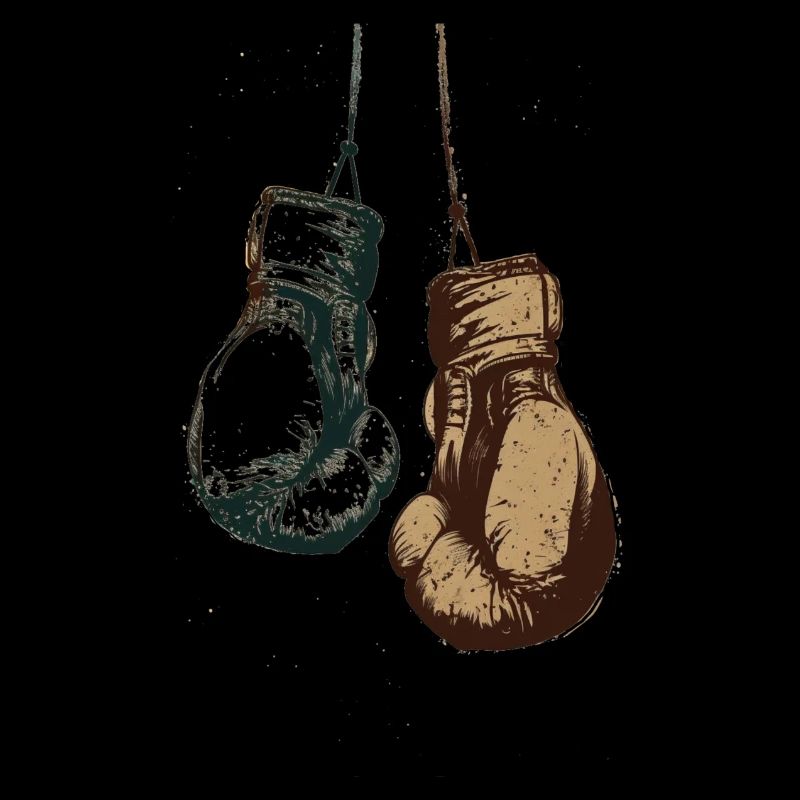 Boxhandschuhe hängend an den Schnüren Design