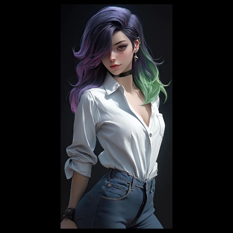 Ätherische Eleganz: Schöne Anime-Frau mit