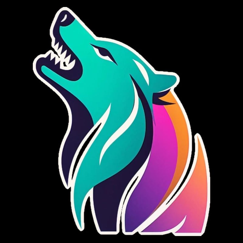 bunter stilisierter Wolf
