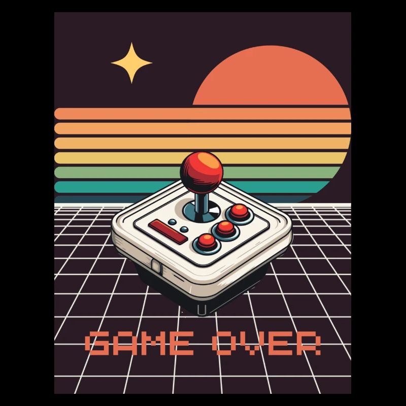Game Over, Retro, Gaming, Joystick
