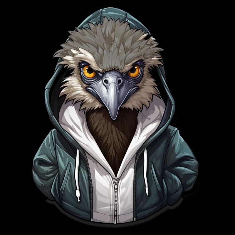 Cooler Emu in Freizeitkleidung