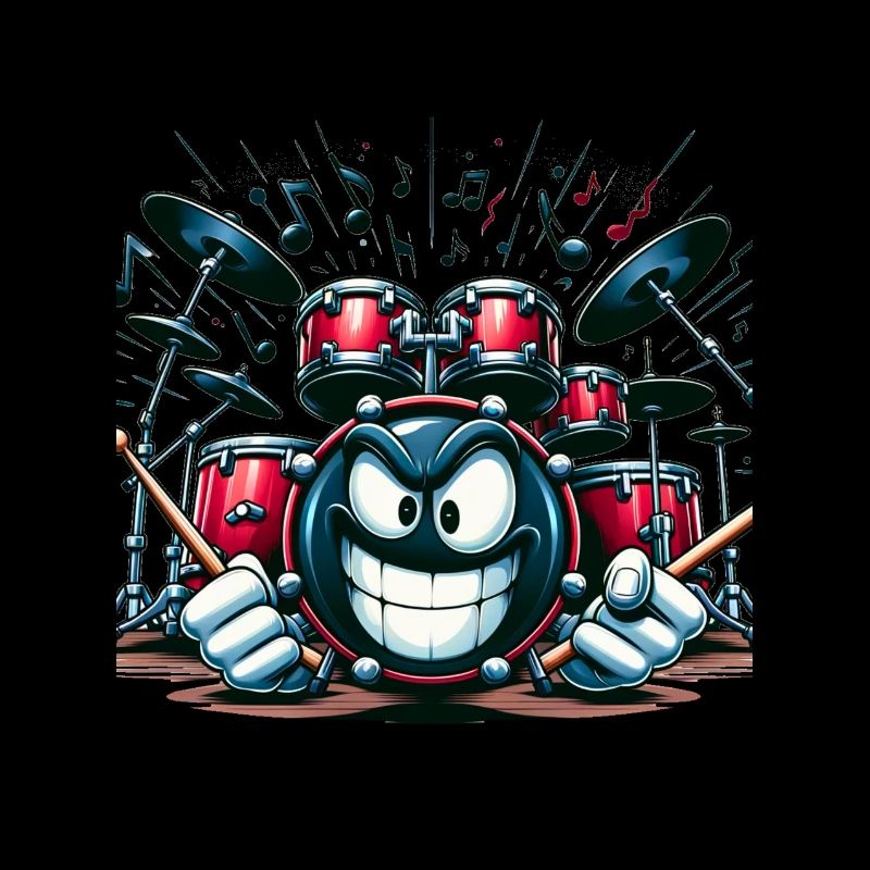 Trommeln Sie Spaß! 🥁 Skurriler Drum-Set-Charakter