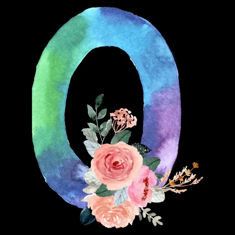 Buchstabe o Aquarell