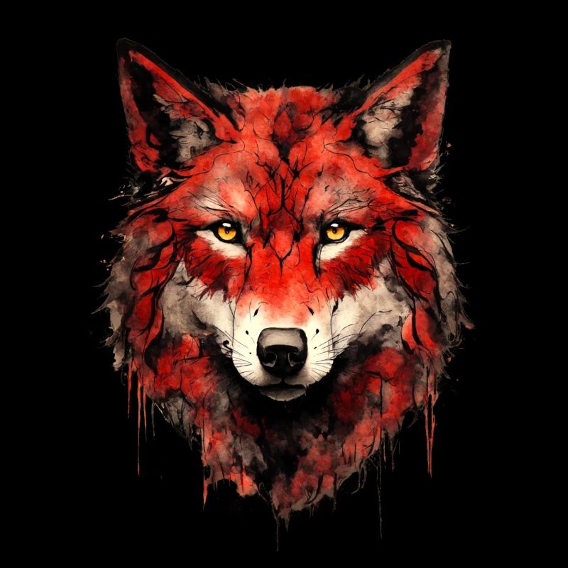 Red Wolf Head