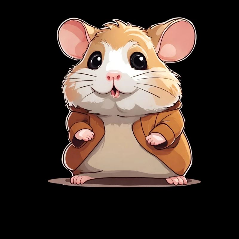 Cute hamster with jacket