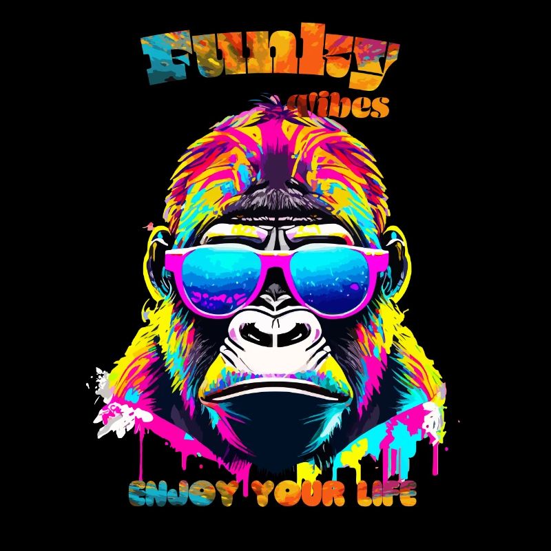 Funky vibes. enjoy your life. Gorille