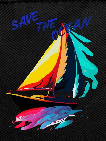 Save the Ocean. Sailing ship