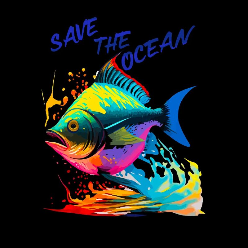 Save the Ocean. Colorful Fish