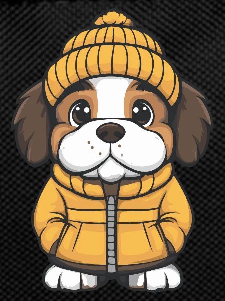 Saint Bernard Dog Winter