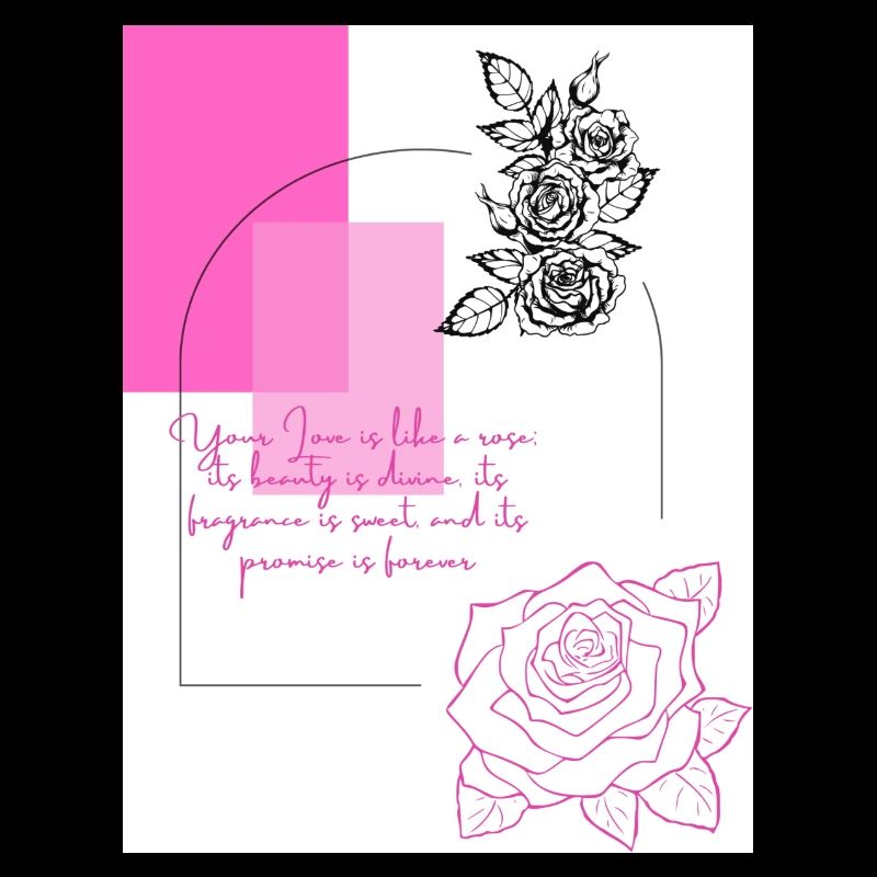 Geometric roses - Pink