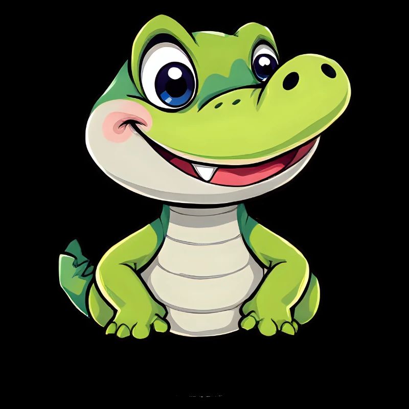 Smiling crocodile with Big Blue Eyes