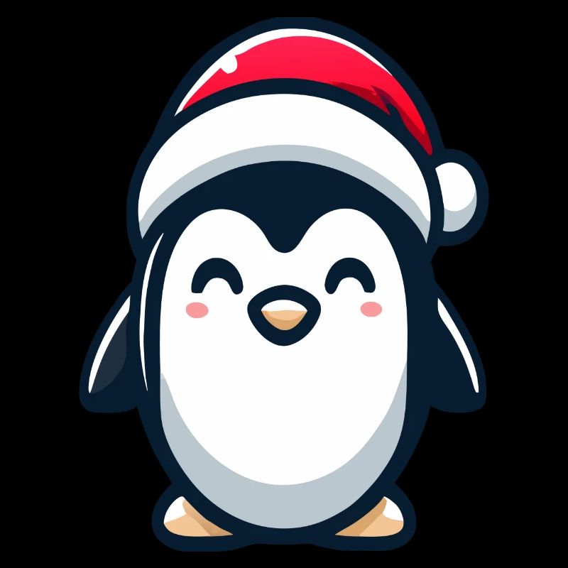 Penguin with Santa hat