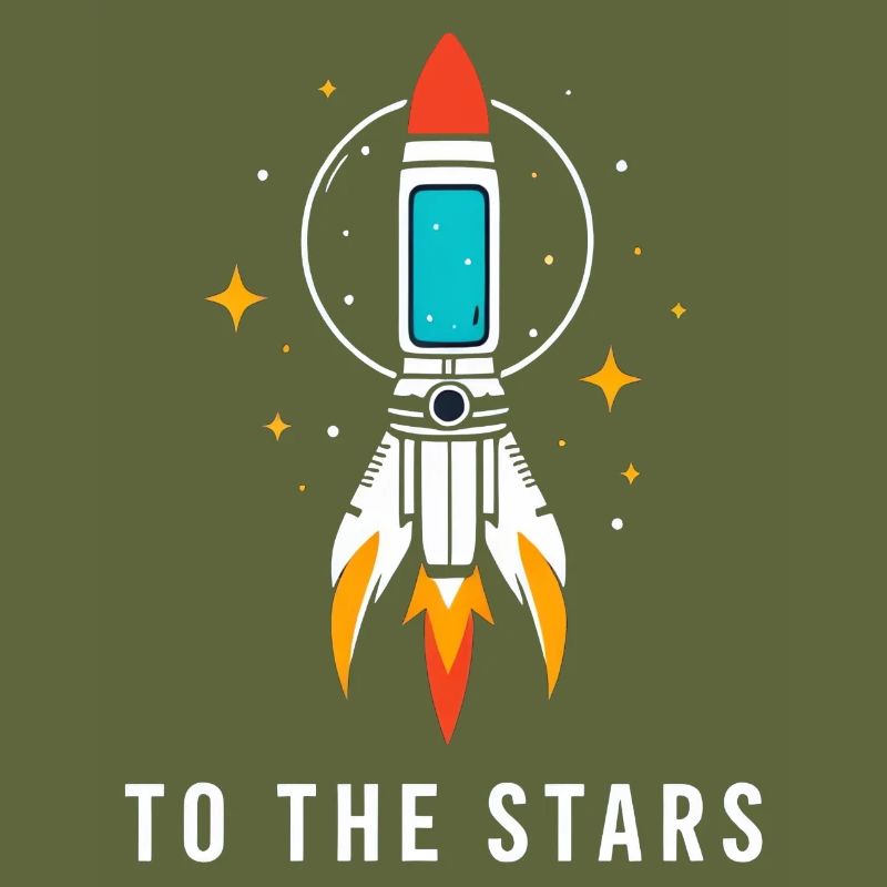 Rocket on a starry background