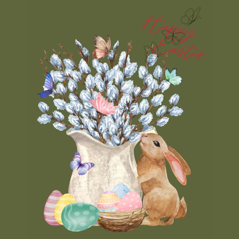 Happy Easter - Willow with Easter Eggs