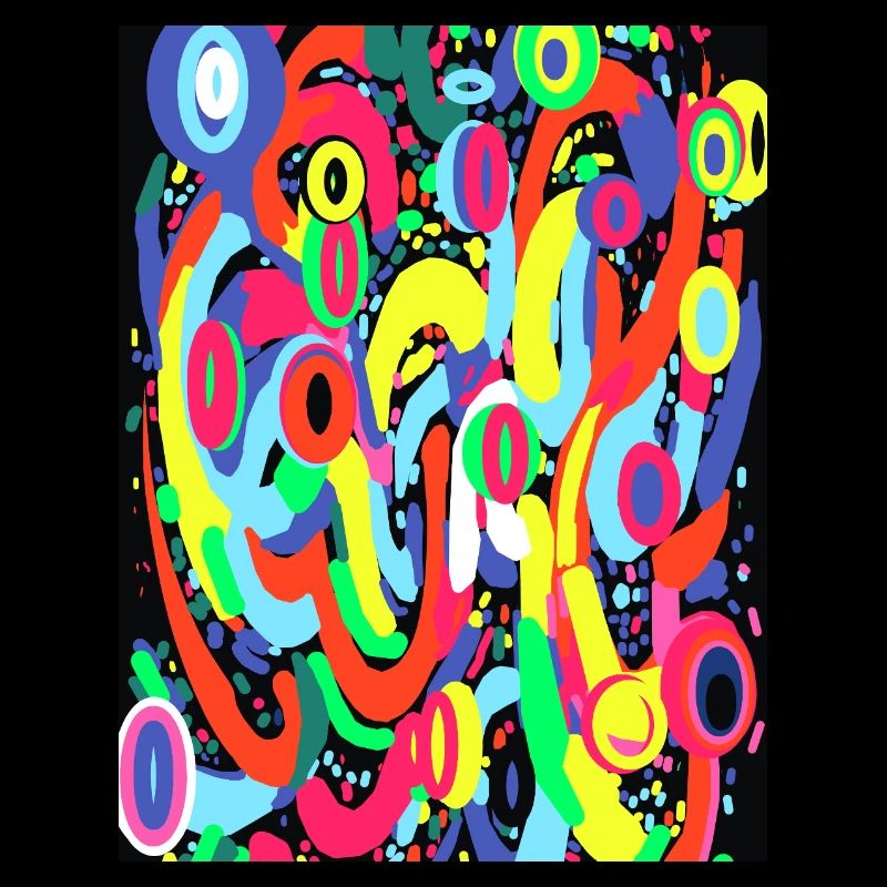 Cyber Neon Pulse : Imprimé multicolore Аbstract