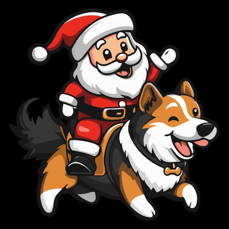 Border Collie Hund Weihnachtsmann