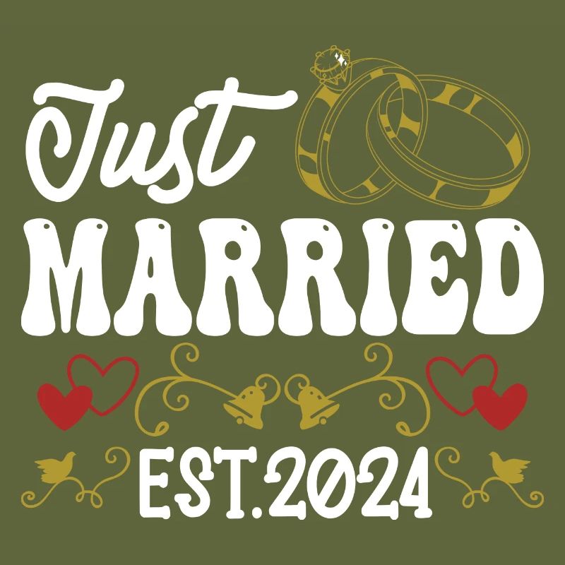 just Married 2024 Couple de jeunes mariés Mariage