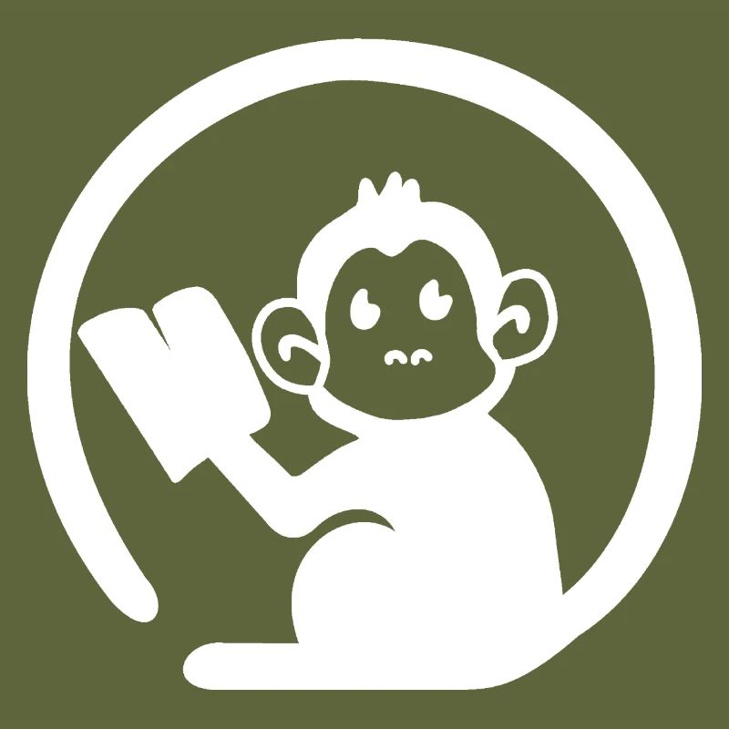 Monkey reading book