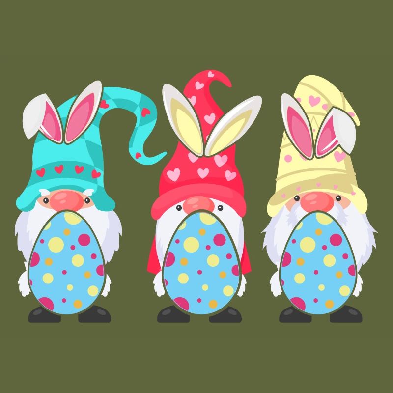 Cute Gnomes Easter Egg Hunting