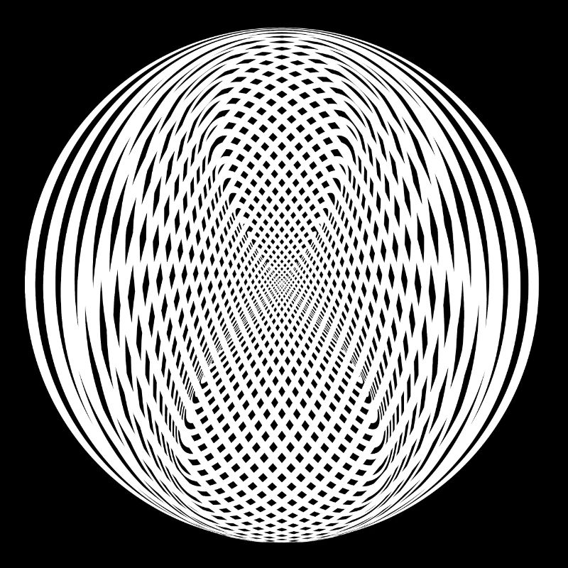 Illusion d’optique abstraite de forme ronde noire