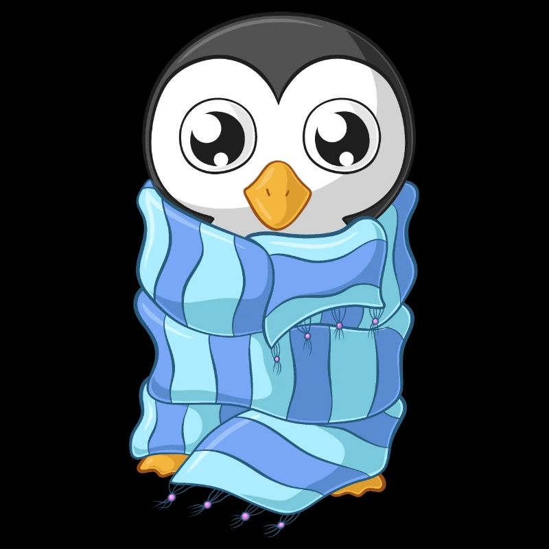 Frierender Comic Pinguin