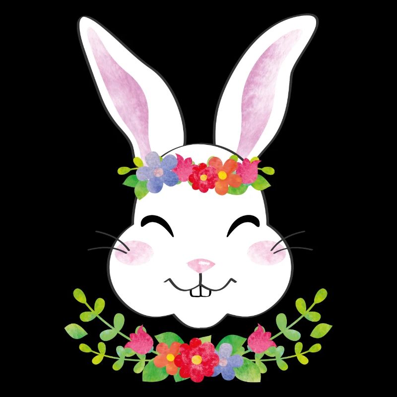 Lapin avec une couronne de fleurs