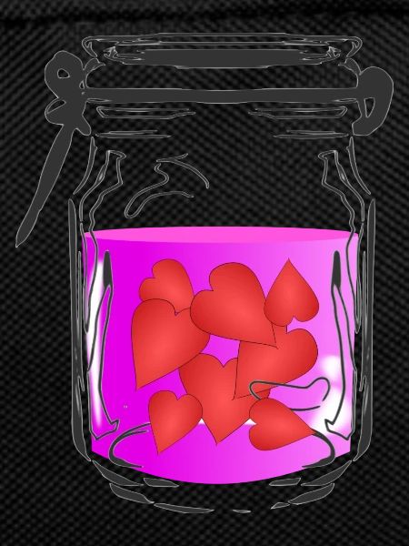Mason jar with hearts