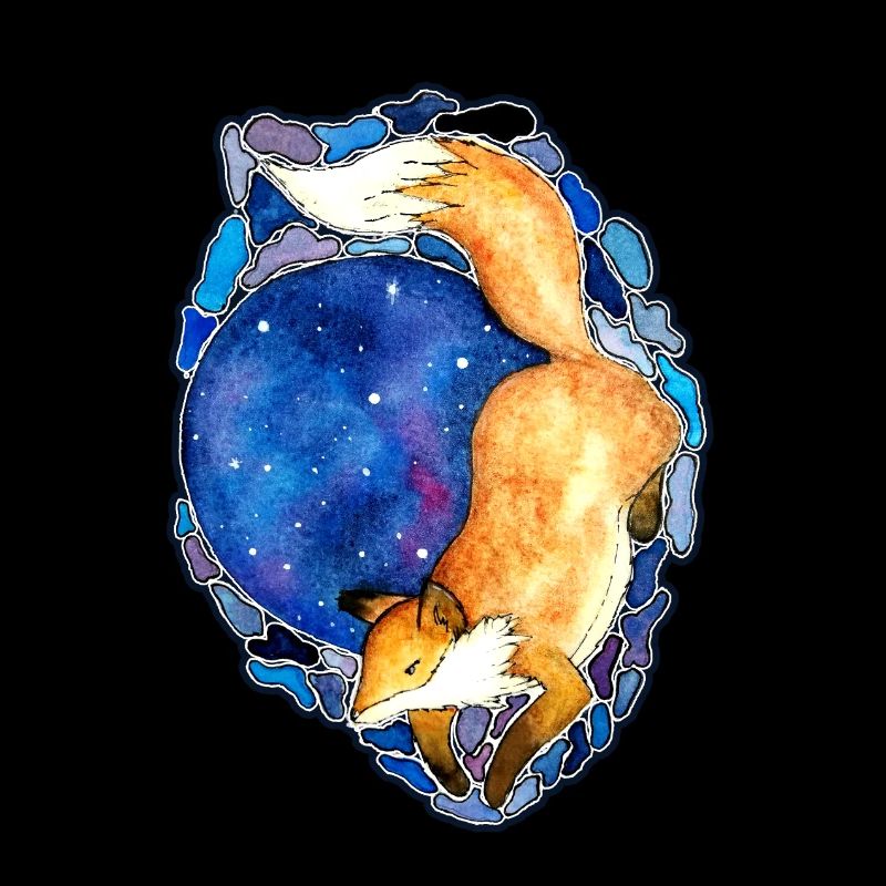 Galaxy Moon Red Fox