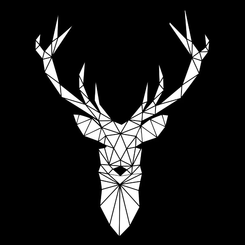 Art cerf bouc en blanc avec de grands bois