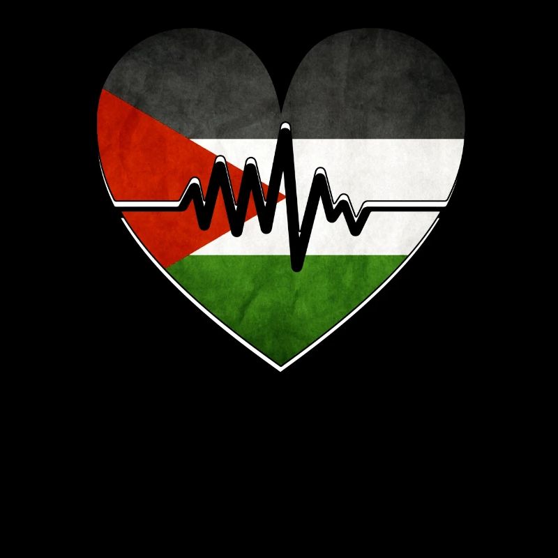 Battement de coeur du drapeau de la Palestine