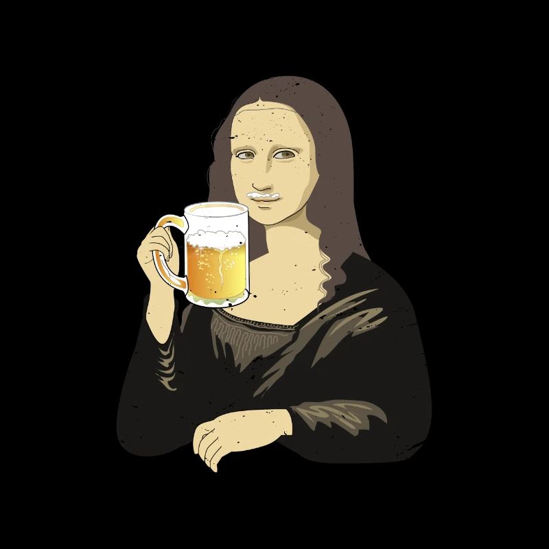 Mona Lisa with beer