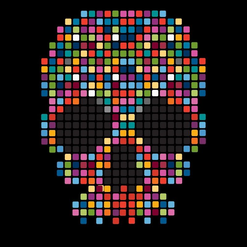 pixel art skull