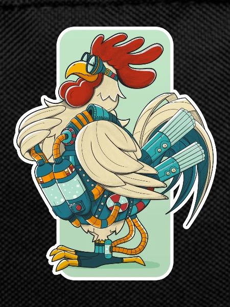 Steampunk Rooster (white circumference)