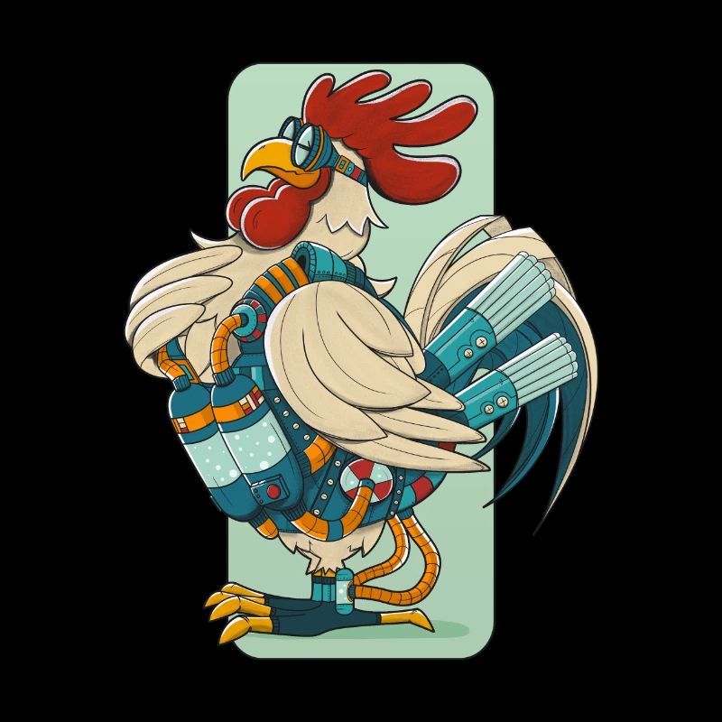 Steampunk Rooster (Black Perimeter)