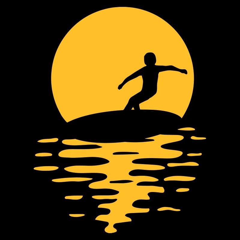 Surfeurs du soleil du soir