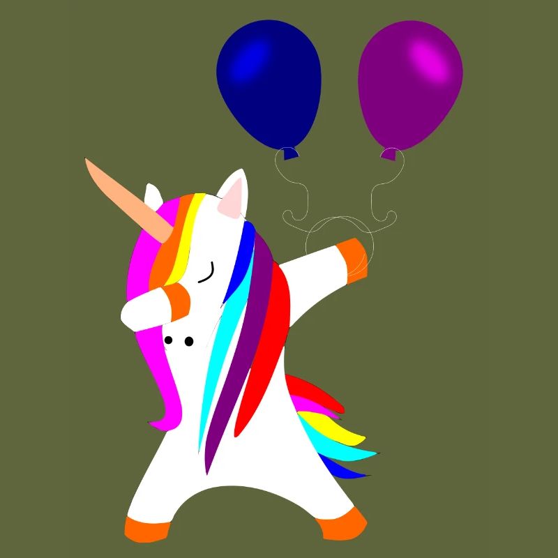 dabbing uncorn Einhorn Einhörner mit Luftballons