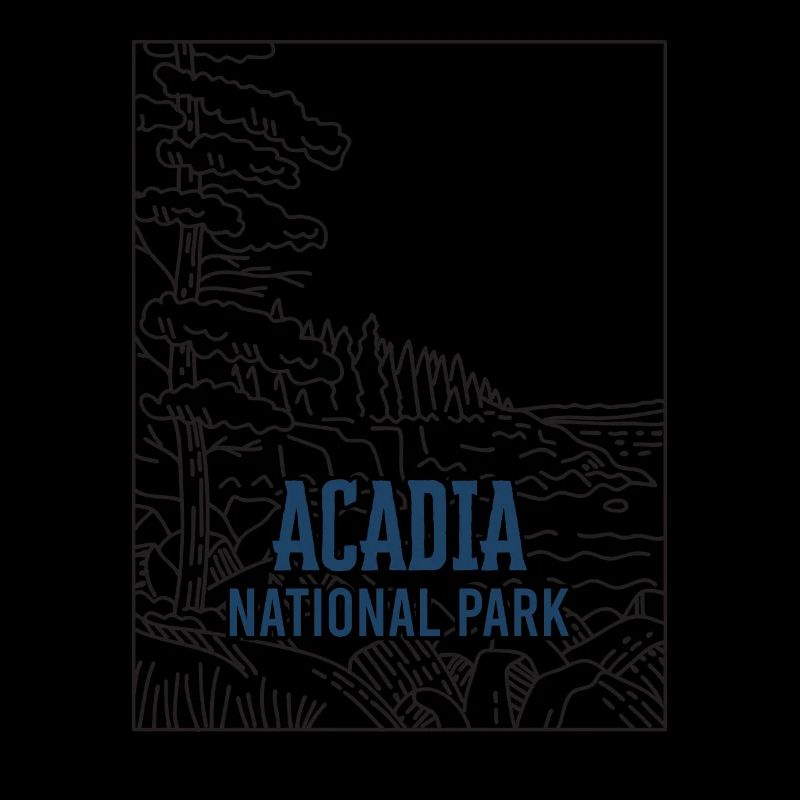Acadia National Park Minimalistic Retro