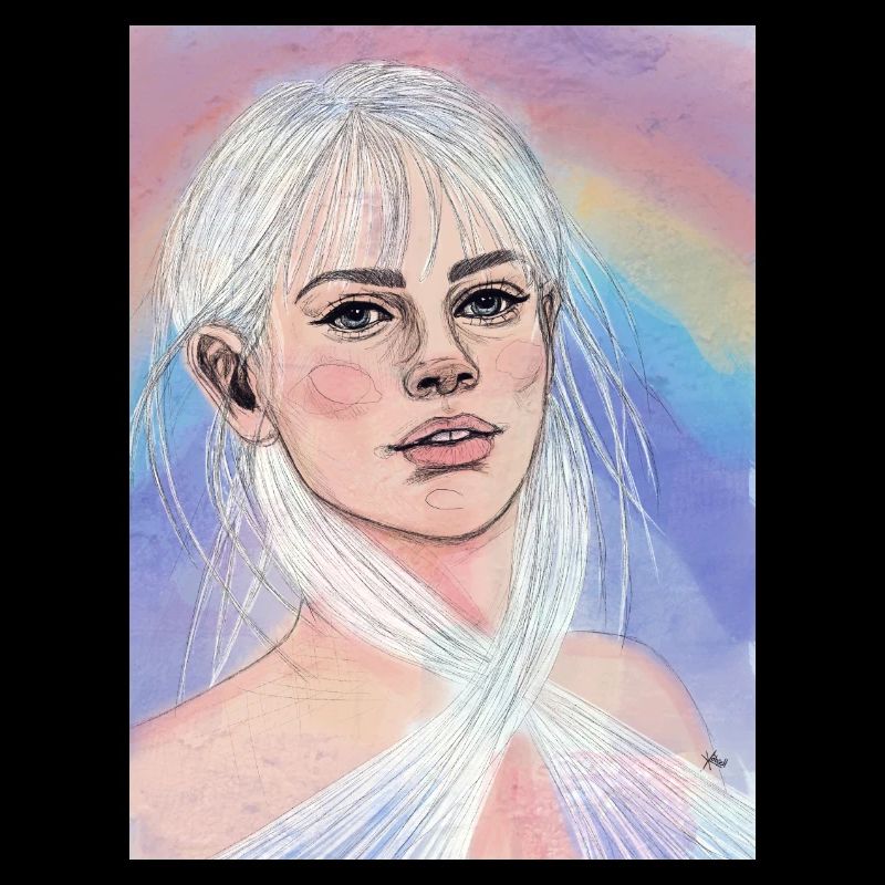 Woman with rainbow