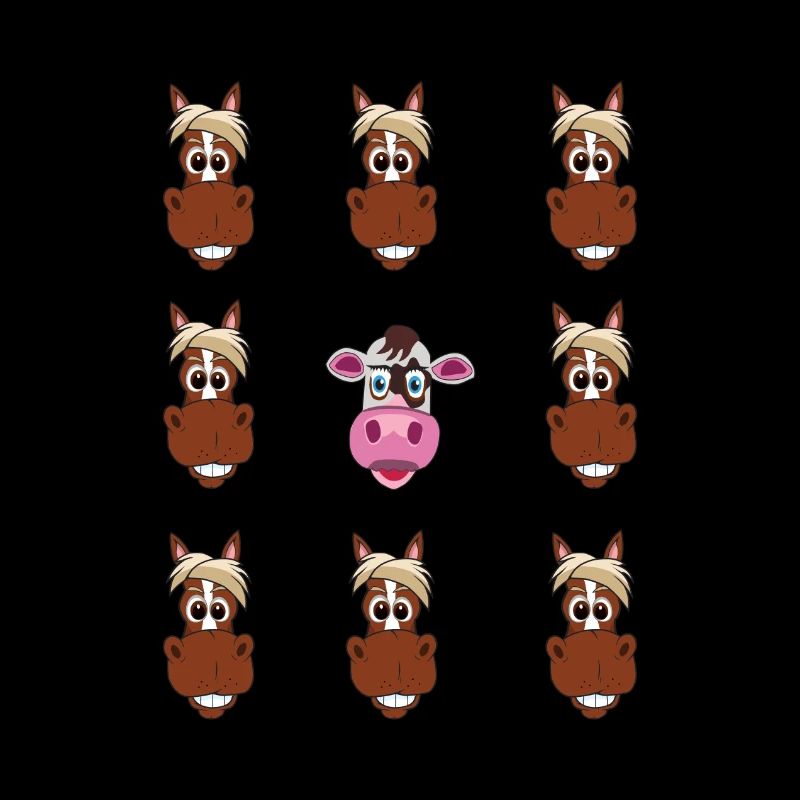 Sei anders Pferd und Kuh Vielfalt