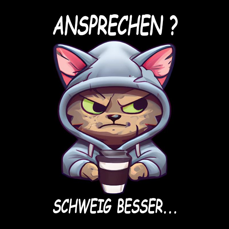 Ansprechen - Schweig besser Kaffee Spruch Katzen