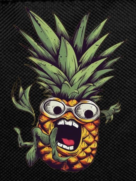 Falling nerdy pineapple with glasses