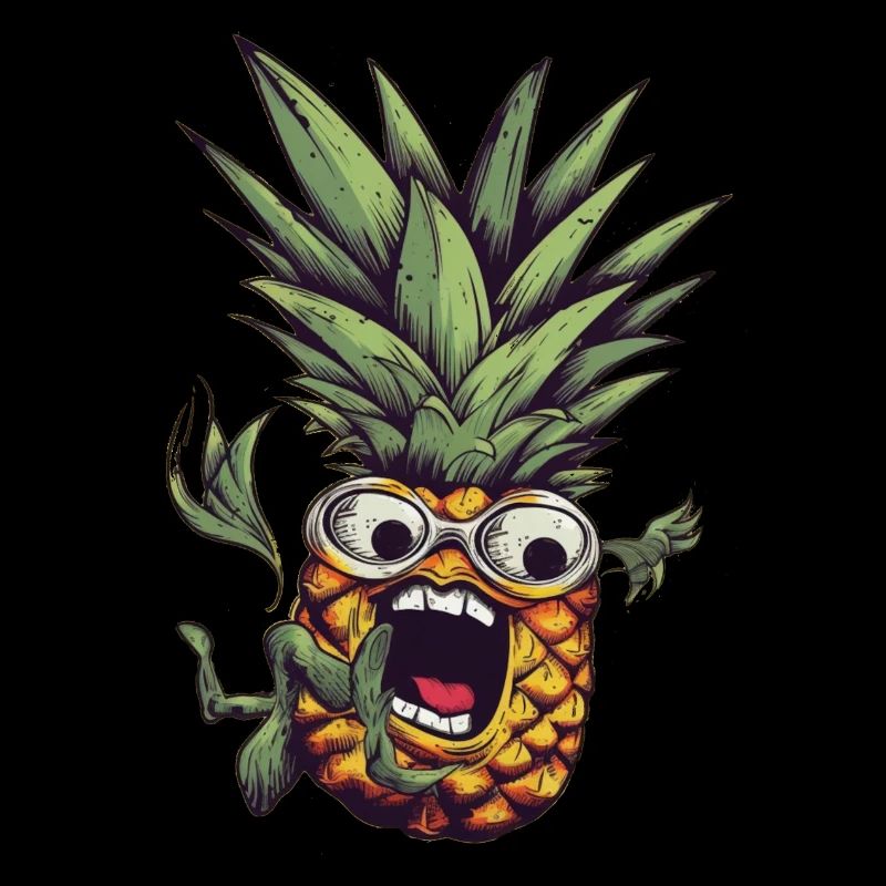 Fallende Nerdy Ananas mit Brille